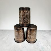 Медные стаканы для обогащения воды САГА, с узором, оптом, набор 6 шт.